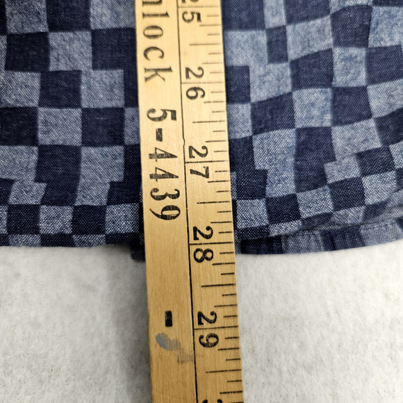 VTG Y2K Levi's Shirt XL Extra Large Blue Checks Short Sleeve Button Down Collar - Picture 7 of 7